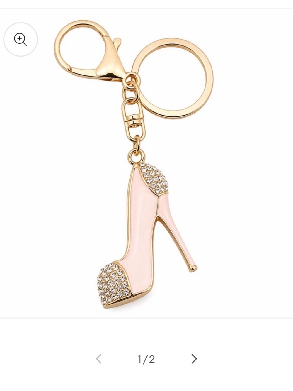 Gold & Pink High Heel Keychain Charm - Fashion Accessory